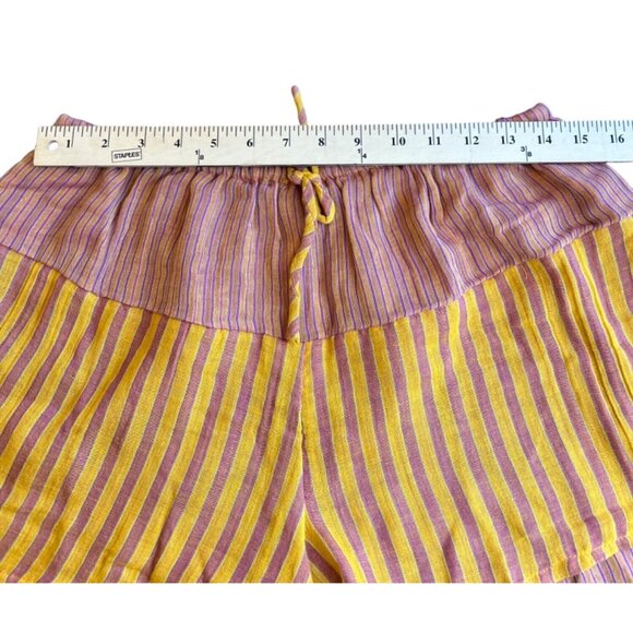 Free People Annabelle Striped Multicolor Gauzy Yarn Dye Set Shorts & Top Medium - Picture 11 of 16